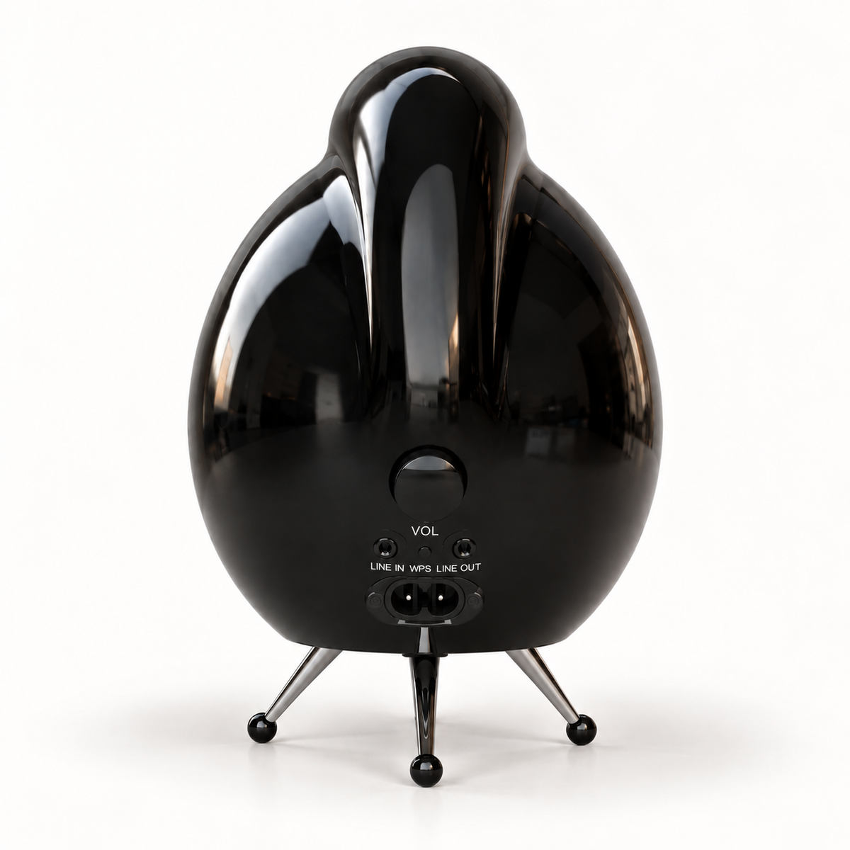 Scandyna Air Solo, black, rearview, allinputs and volume control knob